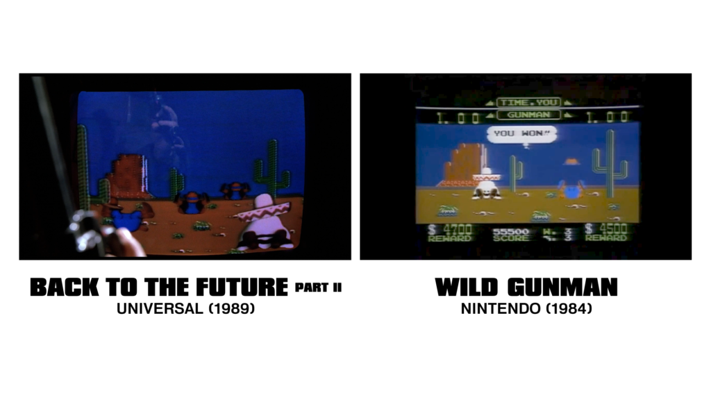 A comparison of the Back To The Future on-screen footage to the Famicom/NES release. The former is missing all the UI elements and features twice as many enemies on screen.