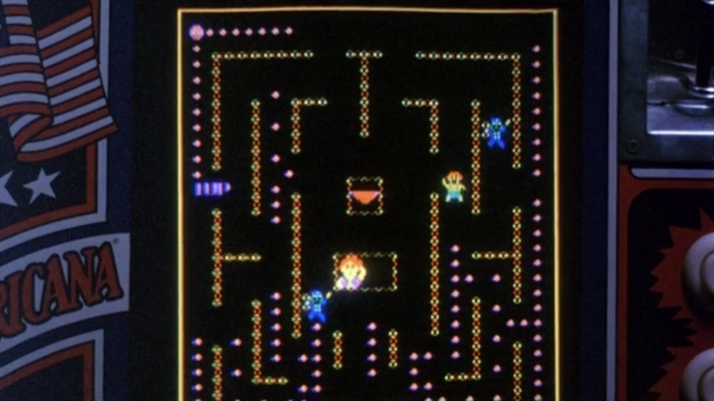 A scene from Joysticks showing game play of Stripper. The colors are slightly different from either the Japan or MAME versions.