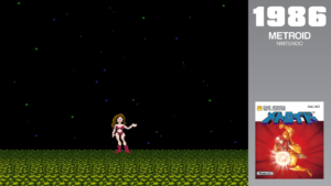 Samus without her armor, wearing a reddish bikini and boots.