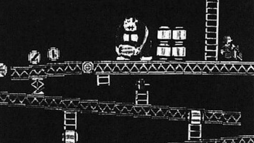 Miyamoto's second sketch, replacing Brutus with Donkey Kong.